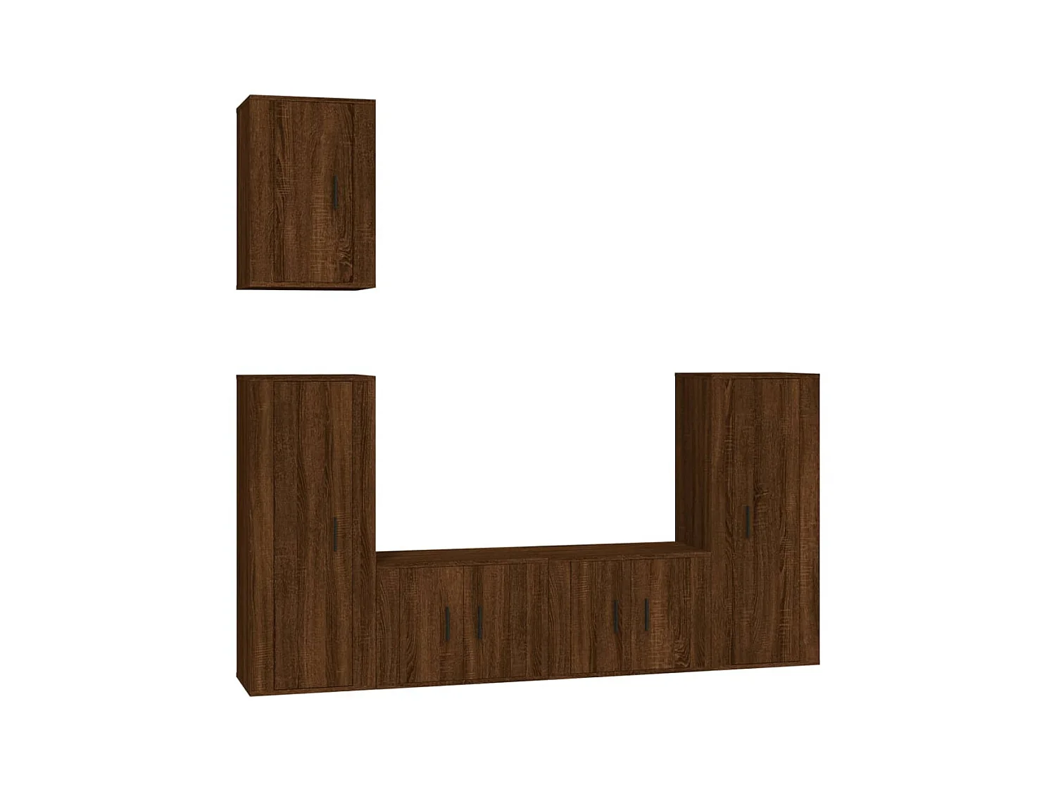 5-tlg. TV-Schrank-Set,TV-Möbel Braun Eichen-Optik Holzwerkstoff -gkd690188