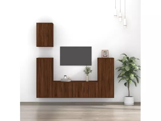 Kauf Unique 5-tlg. TV-Schrank-Set,TV-Möbel Braun Eichen-Optik Holzwerkstoff -gkd690188