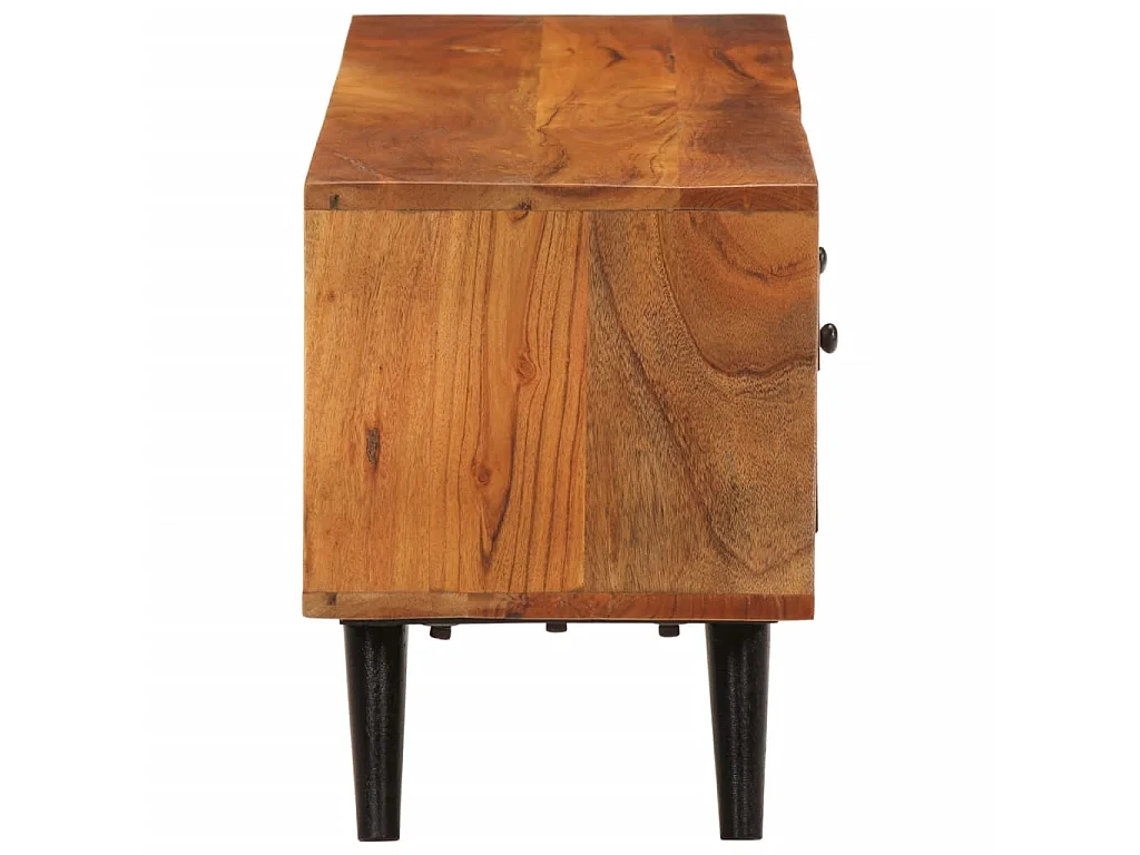 TV-Schrank,TV-Möbel mit Türen 112x30x40 cm Massivholz Akazie und Metall -gkd743305