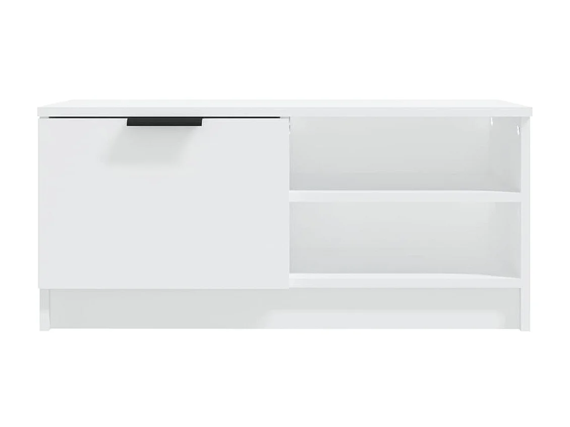 Meuble TV Blanc 80x35x36,5 cm Bois d'ingénierie BE98358