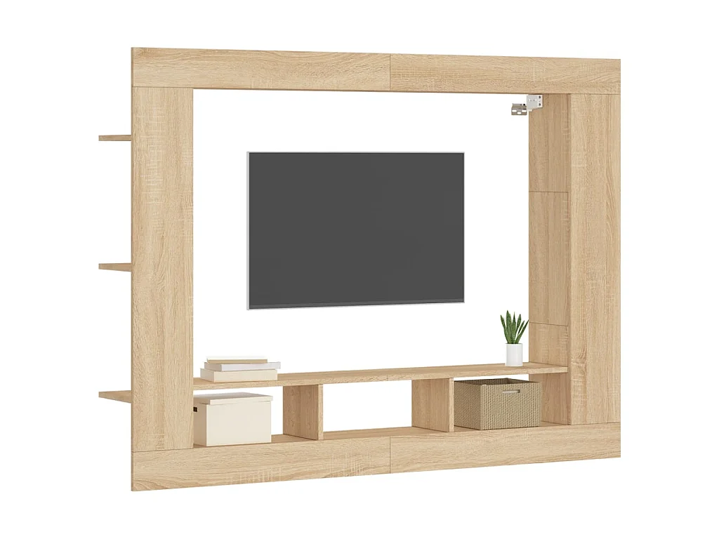 Meuble TV chêne sonoma 152x22x113 cm bois d'ingénierie BE74551