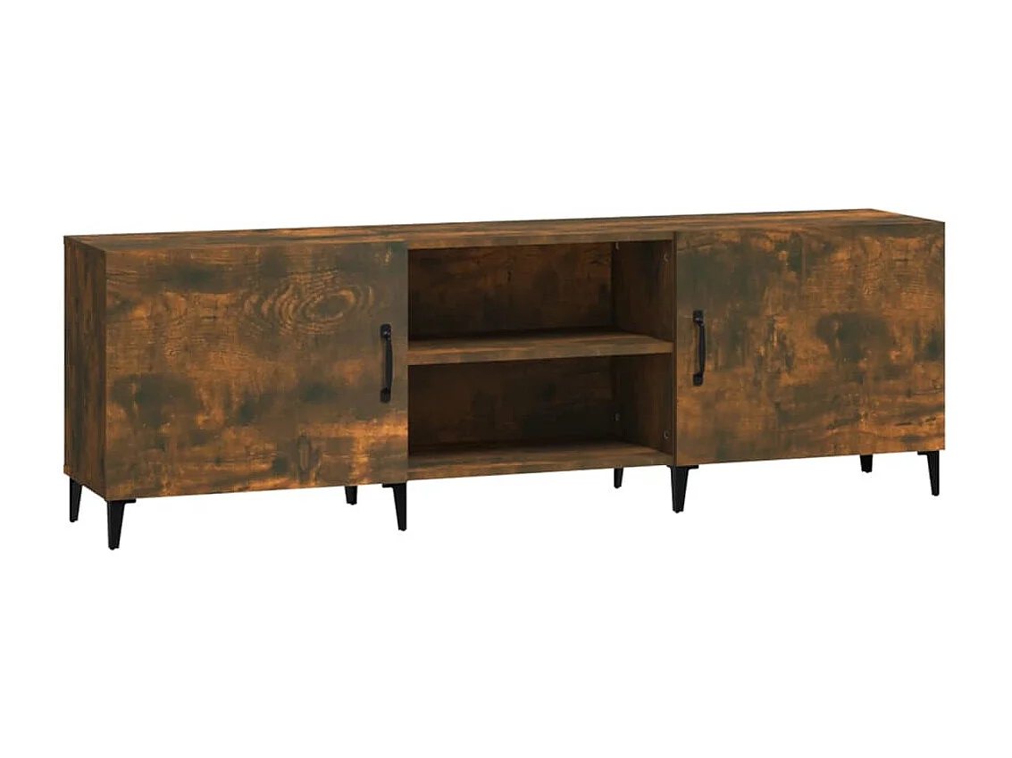 Meuble TV chêne fumé 150x30x50 cm bois d'ingénierie BE40967