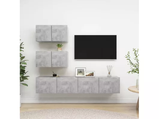 Kauf Unique 4-tlg. TV-Schrank-Set,TV-Möbel Betongrau Holzwerkstoff -gkd57752