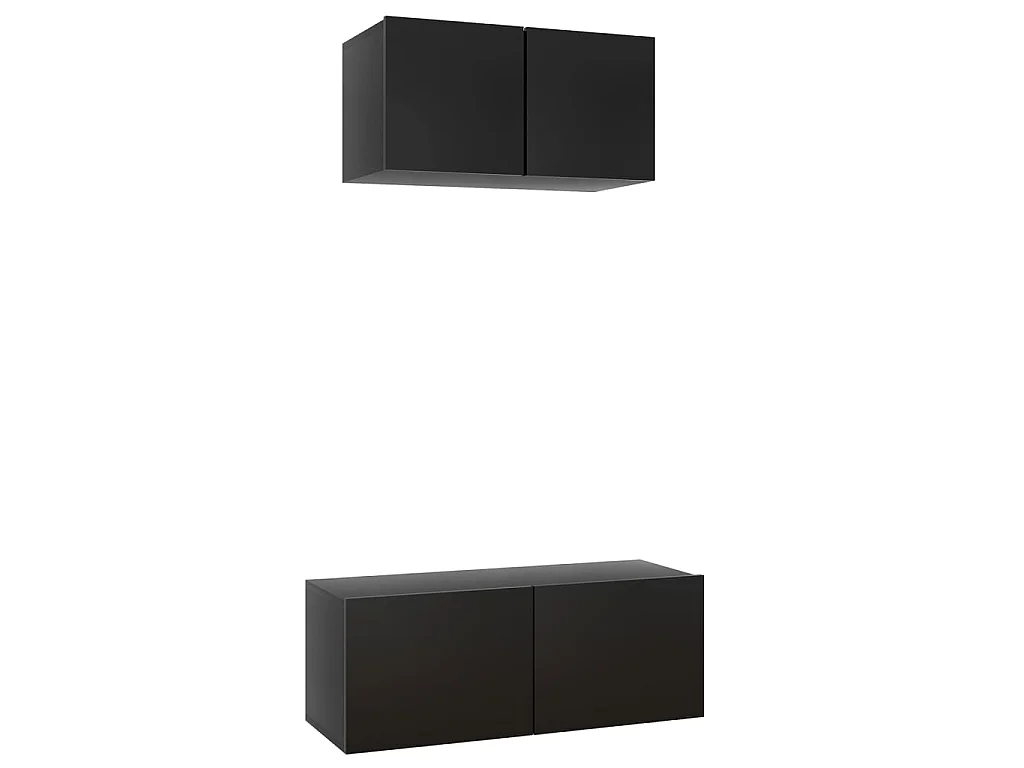 2-tlg. TV-Schrank-Set,TV-Möbel Schwarz Holzwerkstoff -gkd221378