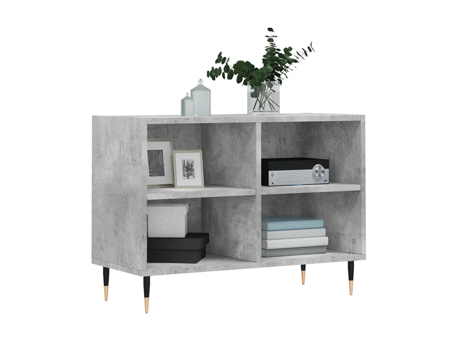 Meuble TV BEis béton 69,5x30x50 cm bois d'ingénierie BE97432