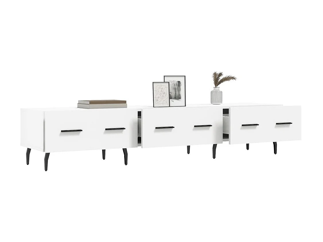 Meuble TV blanc 150x36x30 cm bois d'ingénierie BE61883