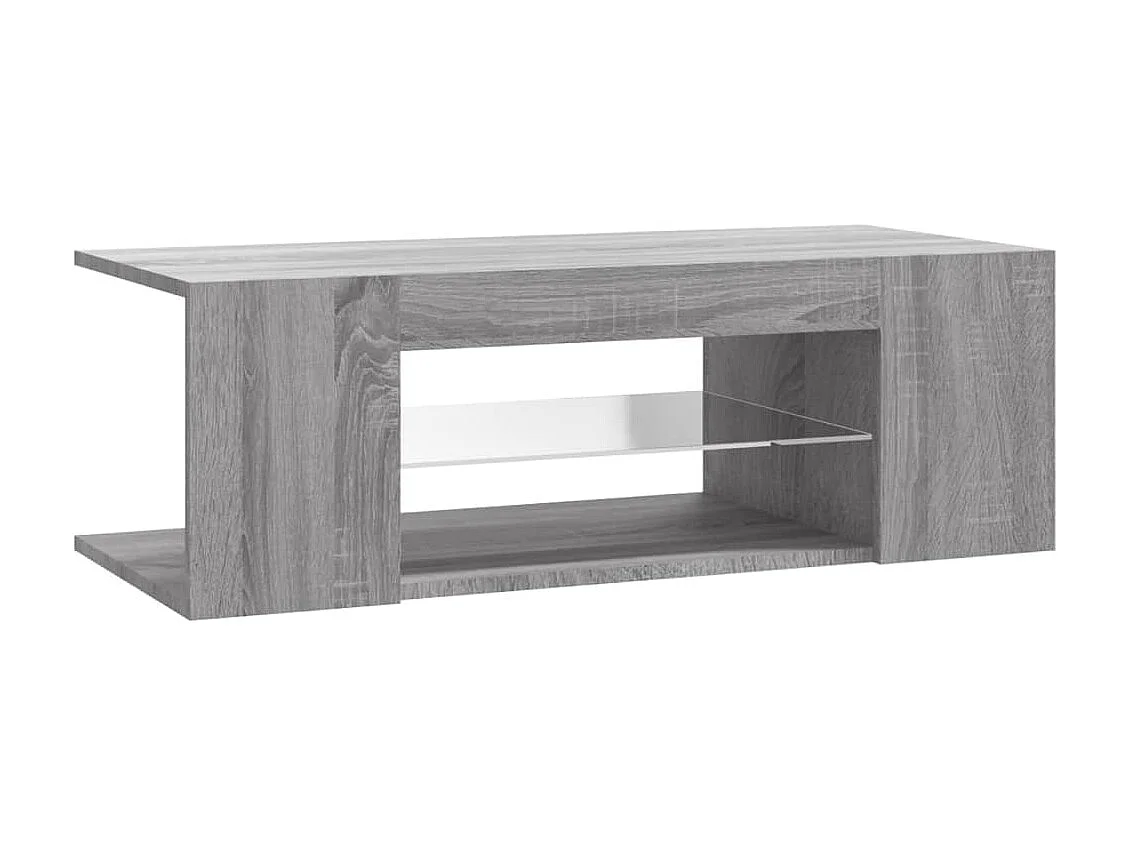 Móvel de TV com luzes LED 90x39x30 cm cinzento sonoma PT474470