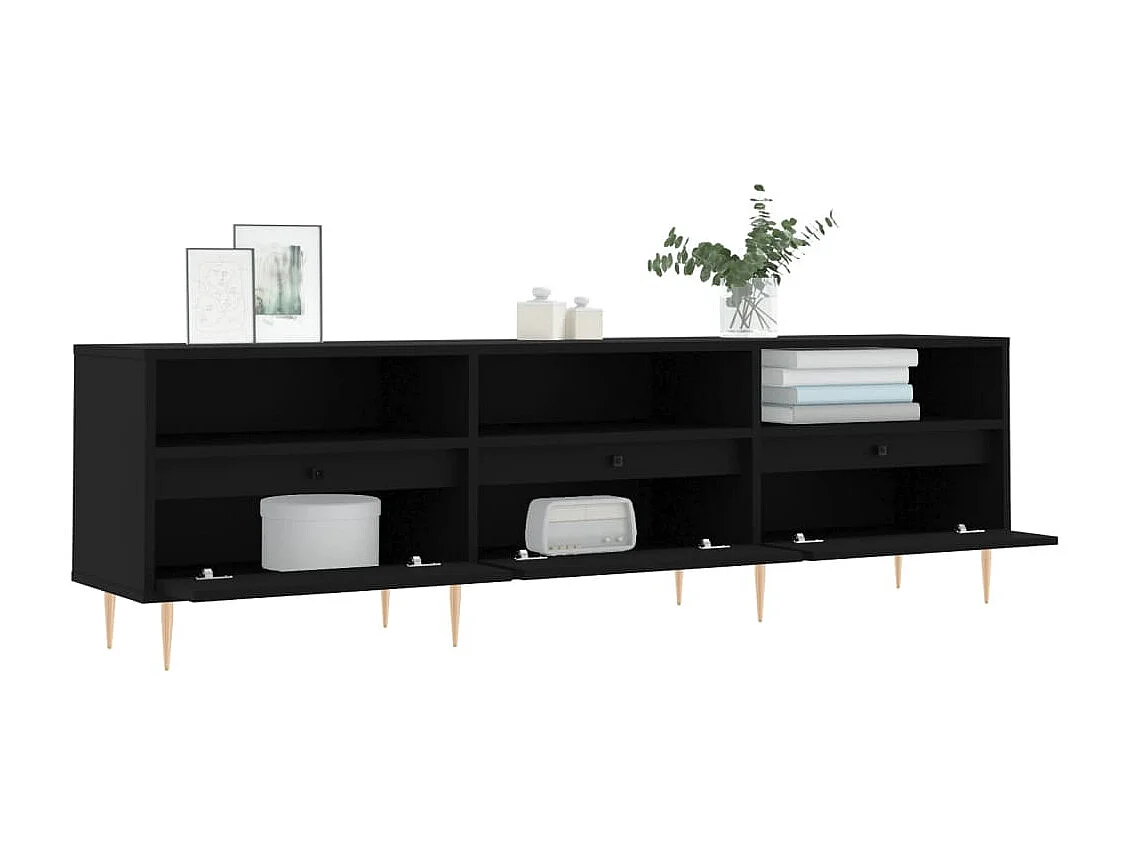 TV-Schrank,TV-Möbel Schwarz 150x30x44,5 cm Holzwerkstoff -gkd851294