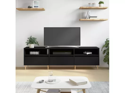 Kauf Unique TV-Schrank,TV-Möbel Schwarz 150x30x44,5 cm Holzwerkstoff -gkd851294