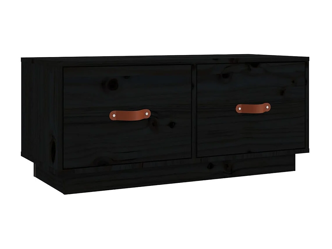TV-Schrank,TV-Möbel Schwarz 80x34x35 cm Massivholz Kiefer -gkd452270