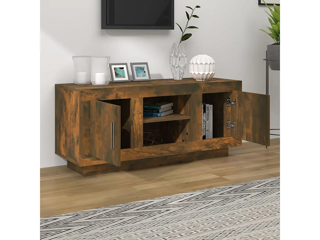 TV-Schrank,TV-Möbel Räuchereiche 102x35x45 cm Holzwerkstoff -gkd105053
