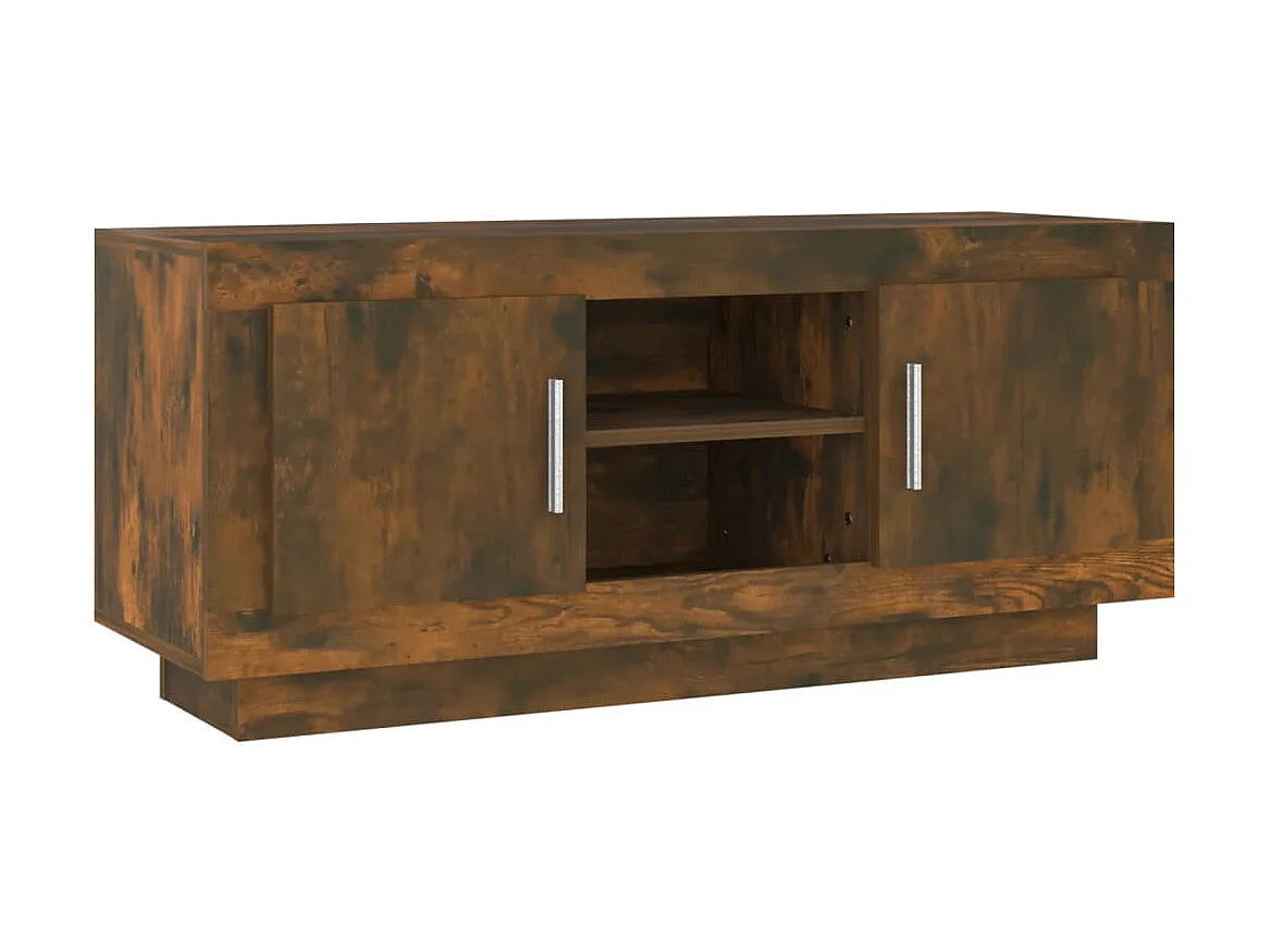 Meuble TV chêne fumé 102x35x45 cm bois d'ingénierie BE54278