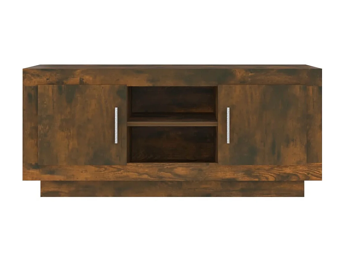 Meuble TV chêne fumé 102x35x45 cm bois d'ingénierie BE54278