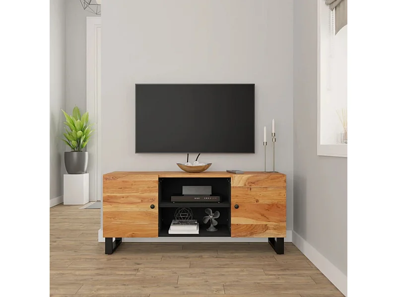 TV-Schrank,TV-Möbel 105x33x46 cm Massivholz Akazie -gkd381867