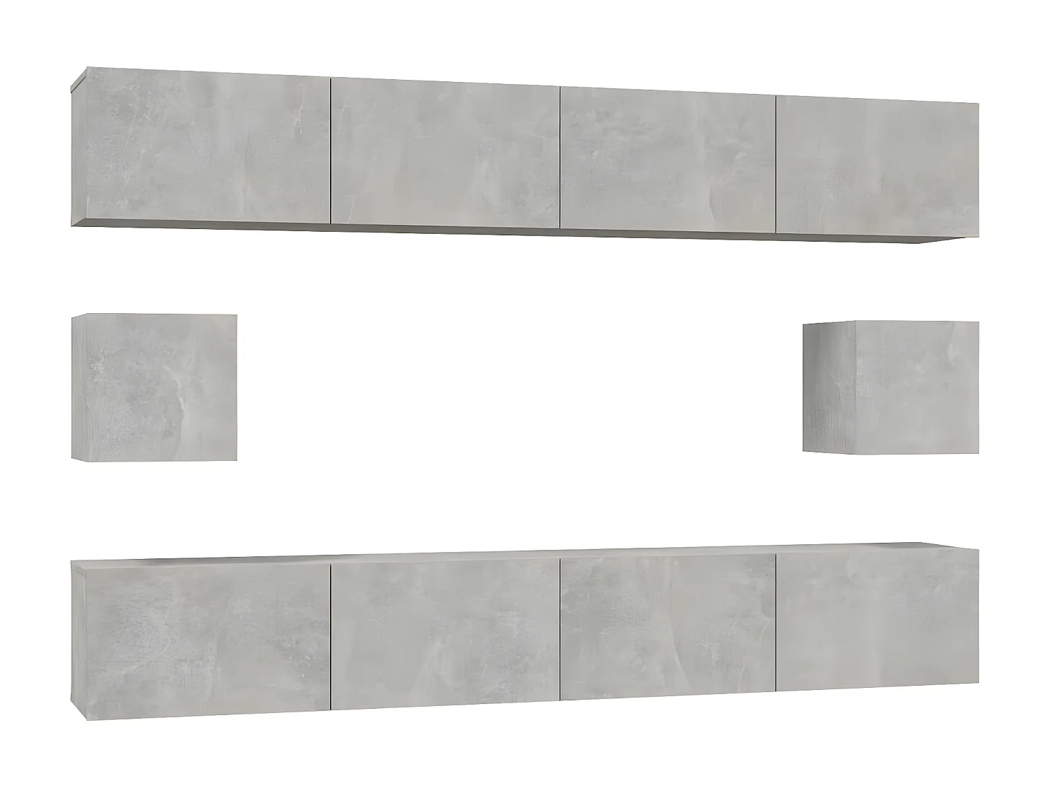 Meubles TV 6 pcs BEis béton Bois d'ingénierie BE35310