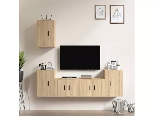 Kauf Unique 5-tlg. TV-Schrank-Set,TV-Möbel Sonoma-Eiche Holzwerkstoff -gkd95564