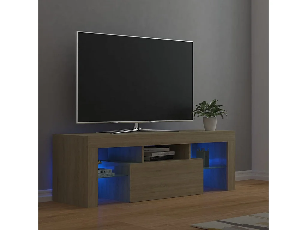 TV-Schrank,TV-Möbel mit LED-Leuchten Sonoma-Eiche 120x35x40 cm -gkd112020