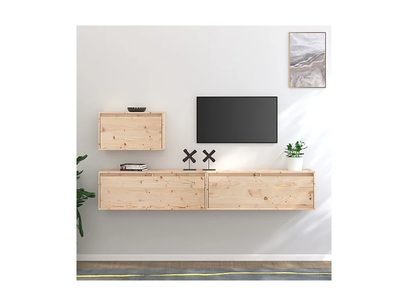 3 Stk.TV-Schränke,TV-Möbel Massivholz Kiefer -gkd653413