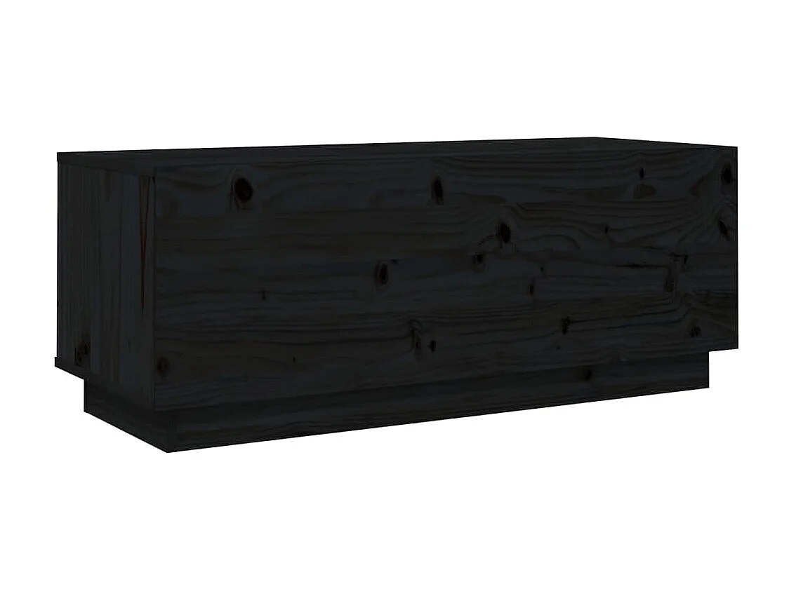 Meuble TV Noir 90x35x35 cm Bois de pin massif BE35898
