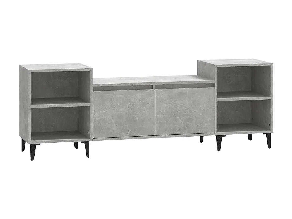 Meuble TV Gris béton 160x35x55 cm Bois d'ingénierie BE79434
