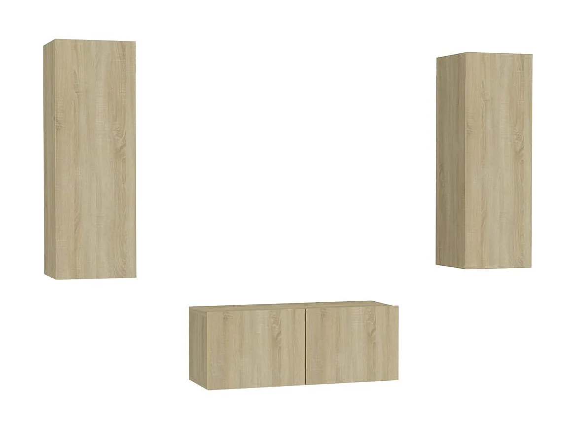 Ensemble de meubles TV 3 pcs Chêne sonoma Bois d'ingénierie BE34954