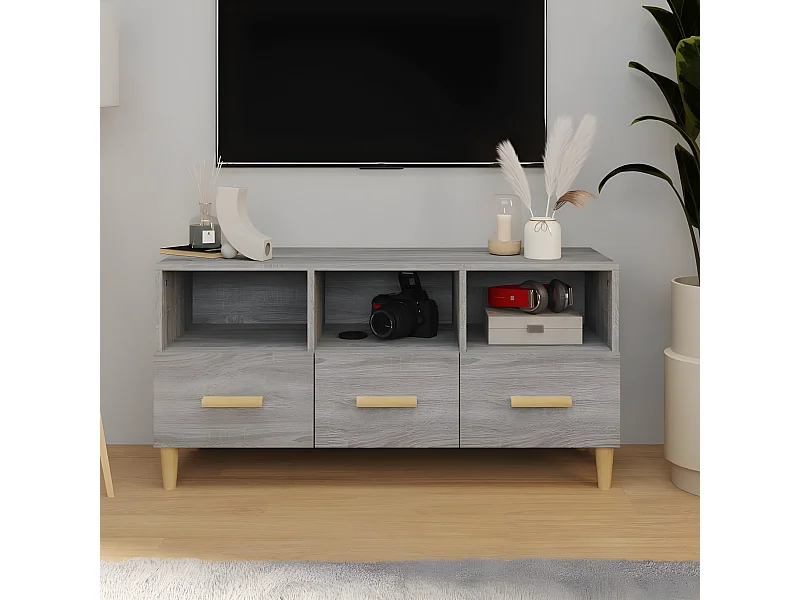 Meuble TV Sonoma gris 102x36x50 cm Bois d'ingénierie BE80998
