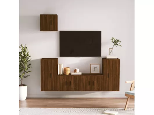 Kauf Unique 5-tlg. TV-Schrank-Set,TV-Möbel Braun Eichen-Optik Holzwerkstoff -gkd978449