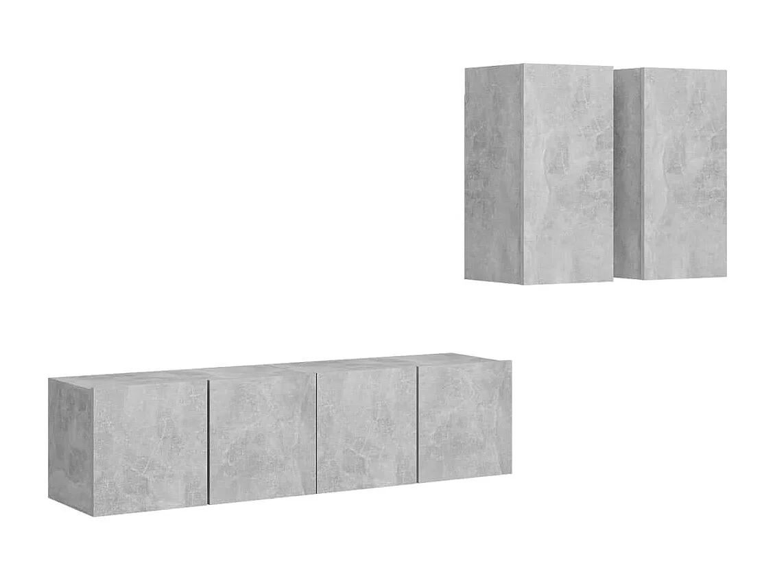 Meubles TV 4 pcs BEis béton Aggloméré BE38588