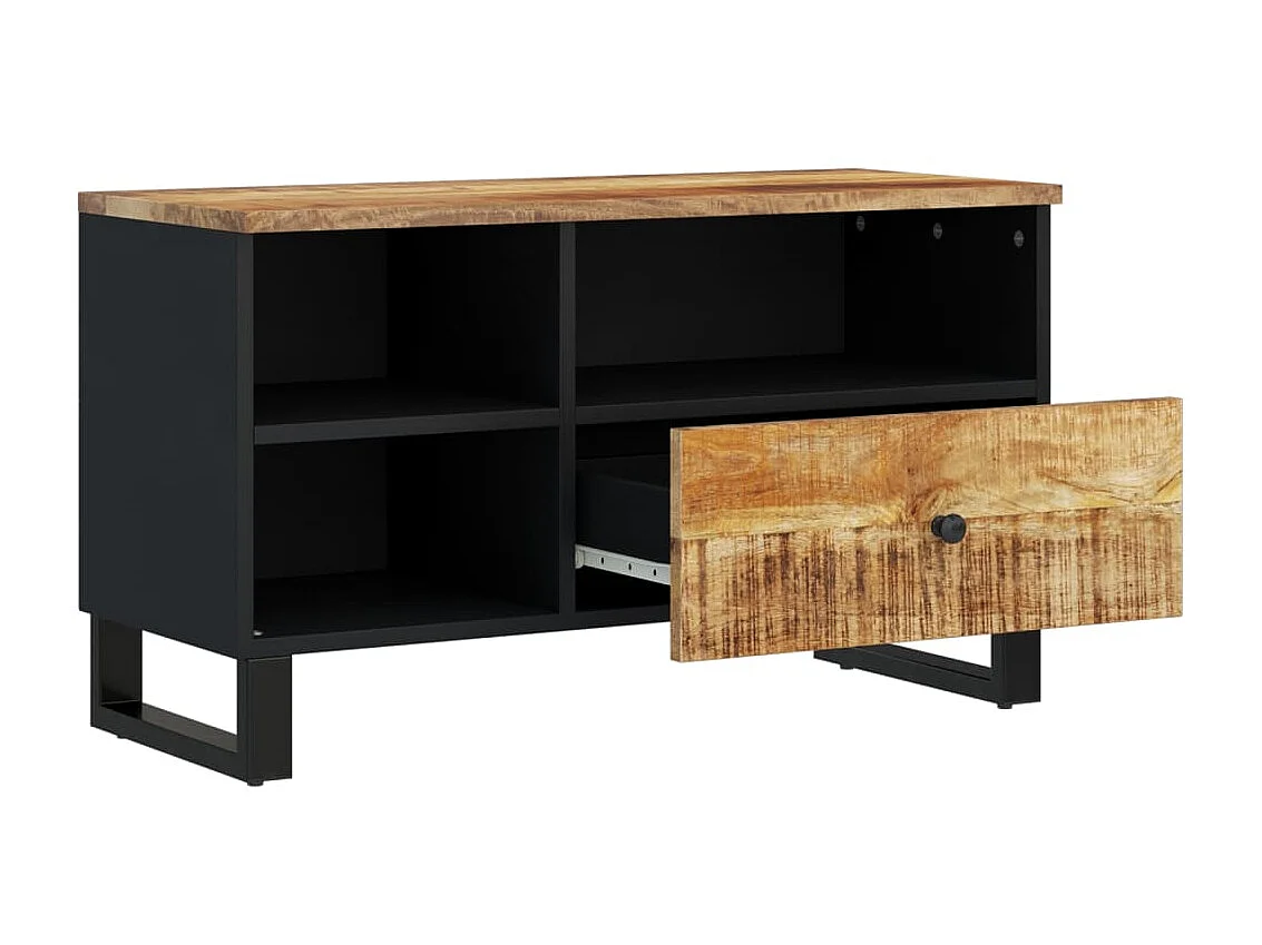 Meuble TV 80x33x46 cm bois de manguier et d'ingénierie BE88852