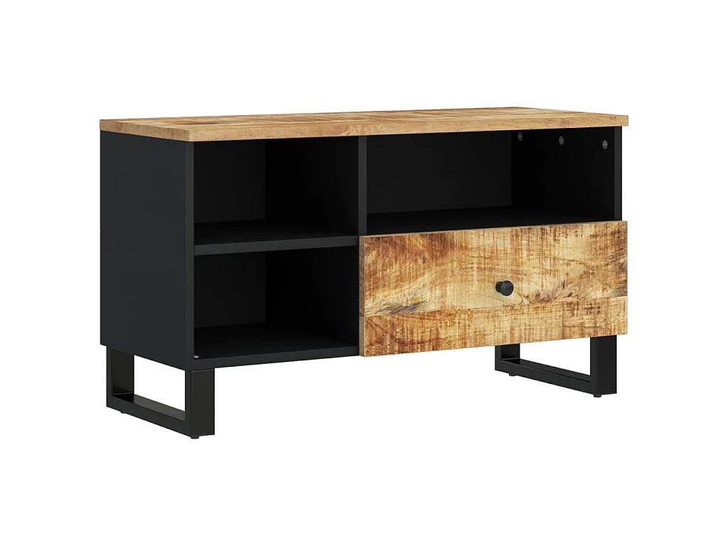 Meuble TV 80x33x46 cm bois de manguier et d'ingénierie BE88852