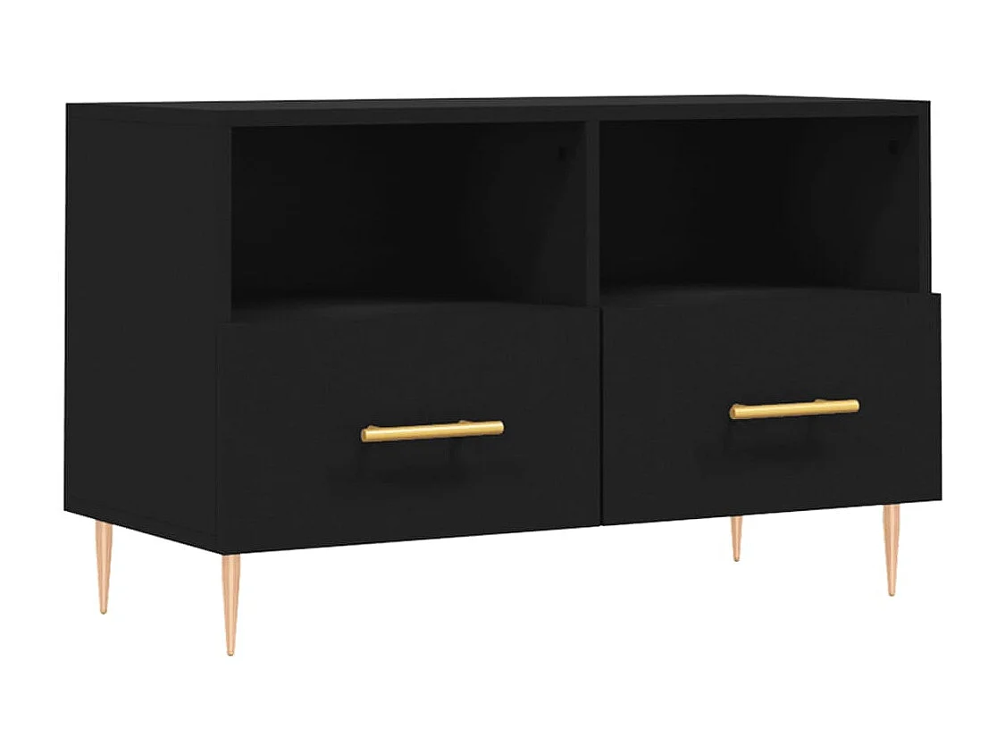 Móvel p/ TV 80x36x50 cm derivados de madeira preto PT557014