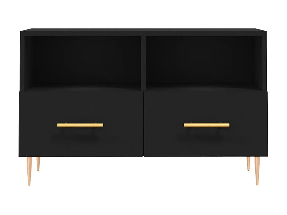 Meuble TV Noir 80x36x50 cm Bois d'ingénierie BE74261