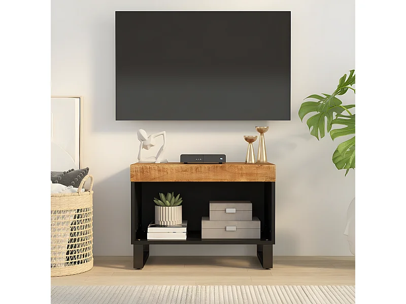 Meuble TV 60x33x43,5 cm bois massif de manguier BE75529