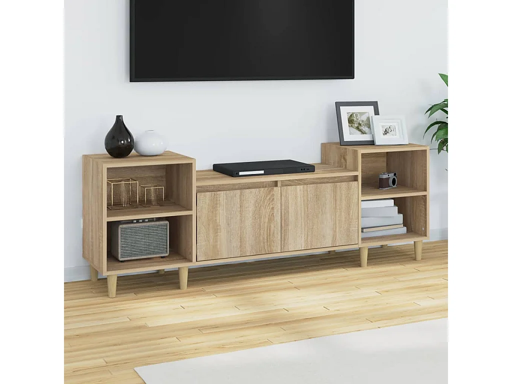 Mueble para TV madera contrachapada roble Sonoma 160x35x55 cm ES12555