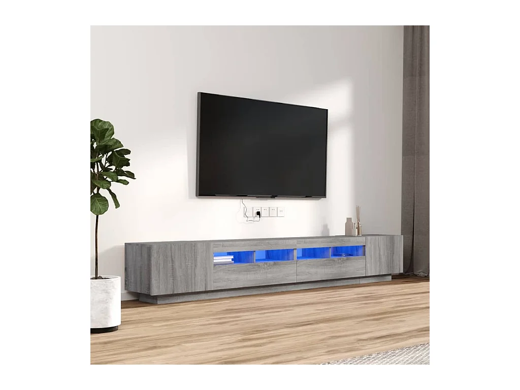 Meubles TV avec lumières LED 3 pcs Sonoma BEis BE39960