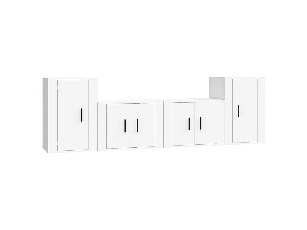 4-tlg. TV-Schrank-Set,TV-Möbel Weiß Holzwerkstoff -gkd27277