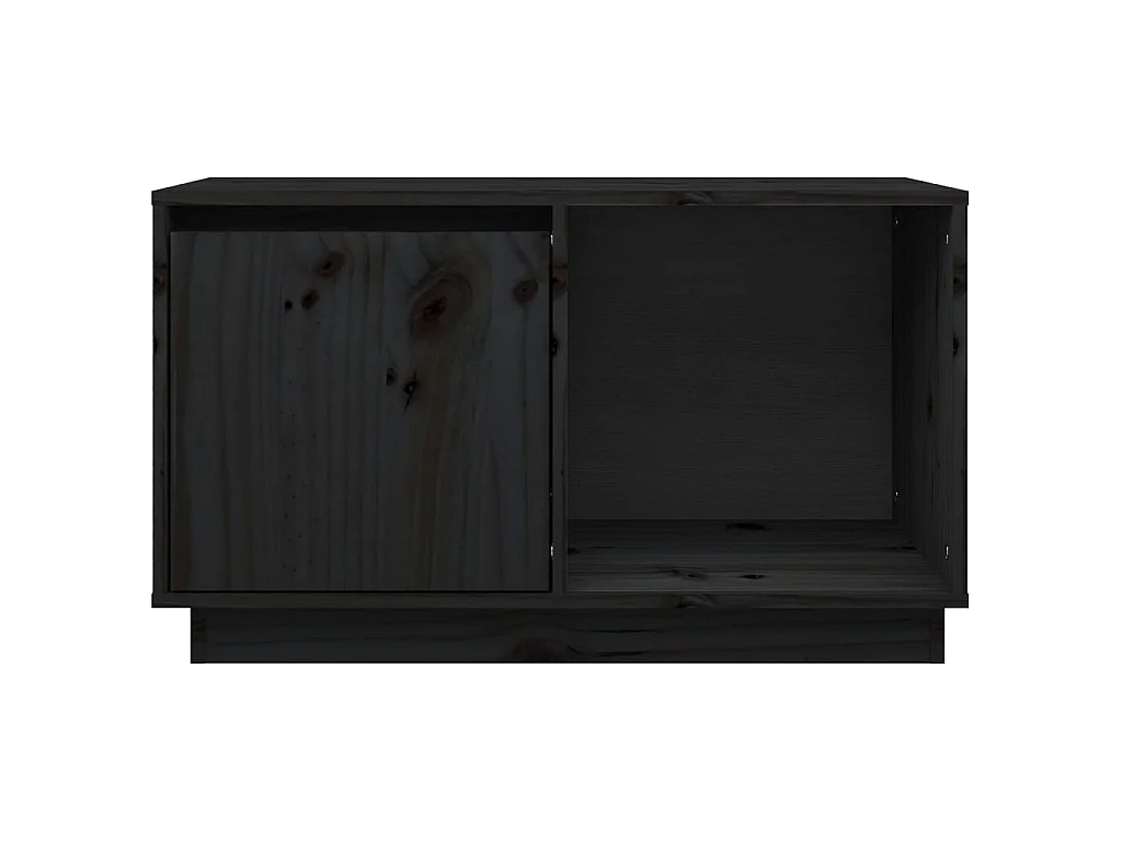 TV-Schrank,TV-Möbel Schwarz 74x35x44 cm Massivholz Kiefer -gkd685786