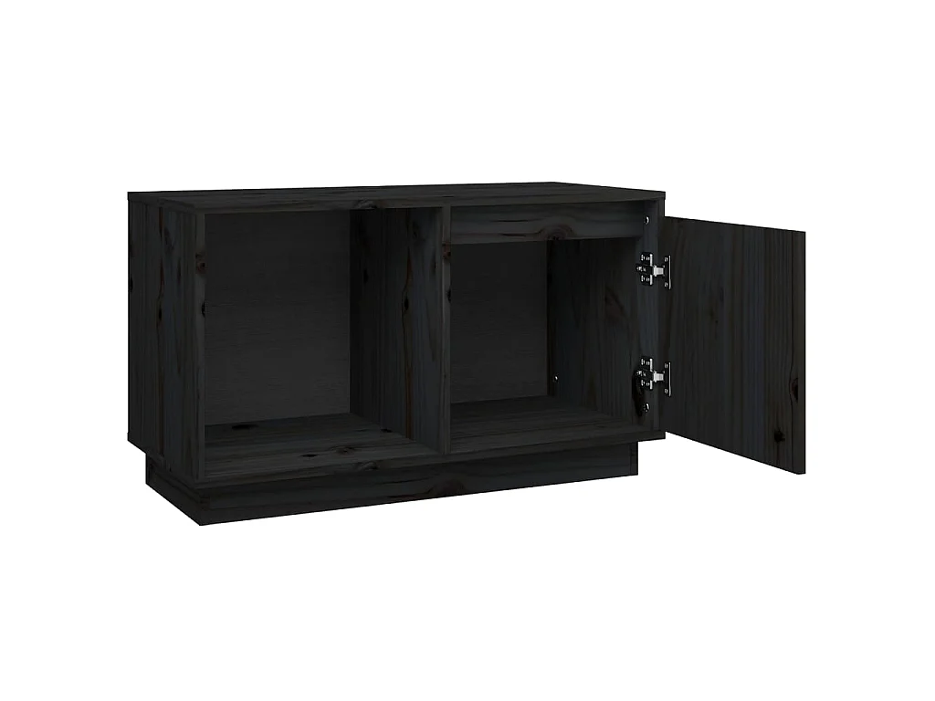 TV-Schrank,TV-Möbel Schwarz 74x35x44 cm Massivholz Kiefer -gkd685786