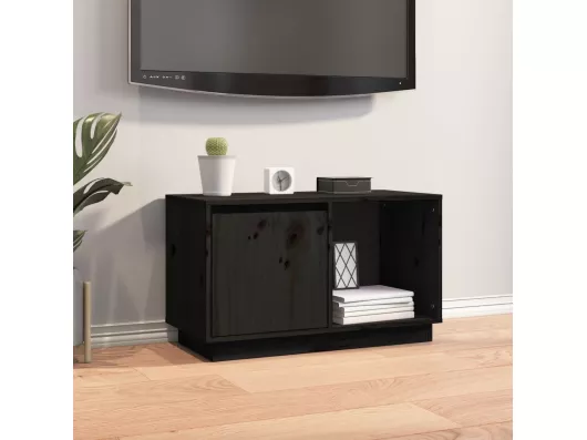 Kauf Unique TV-Schrank,TV-Möbel Schwarz 74x35x44 cm Massivholz Kiefer -gkd685786