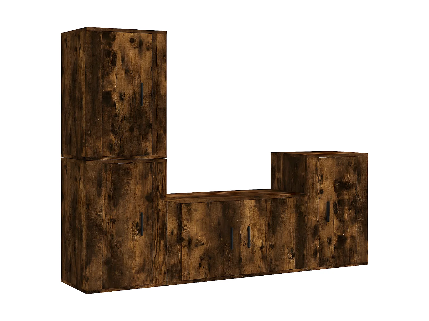 Ensemble de meubles TV 4 pcs Chêne fumé Bois d'ingénierie BE66371