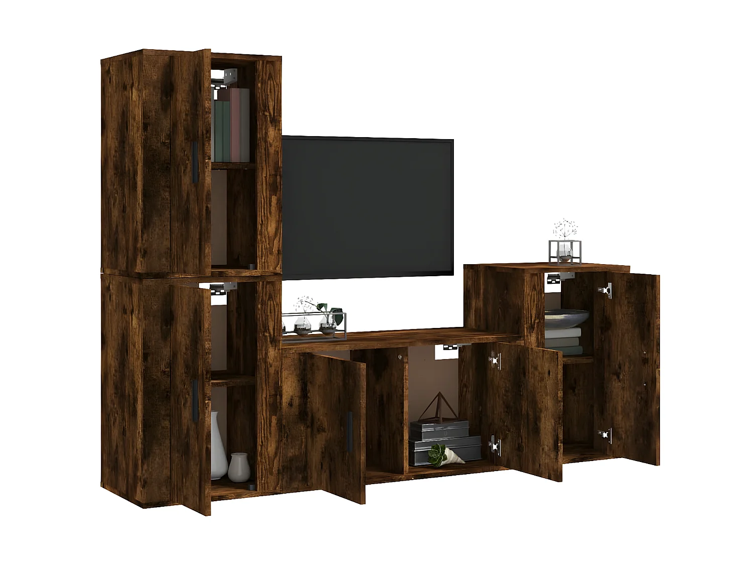 Ensemble de meubles TV 4 pcs Chêne fumé Bois d'ingénierie BE66371