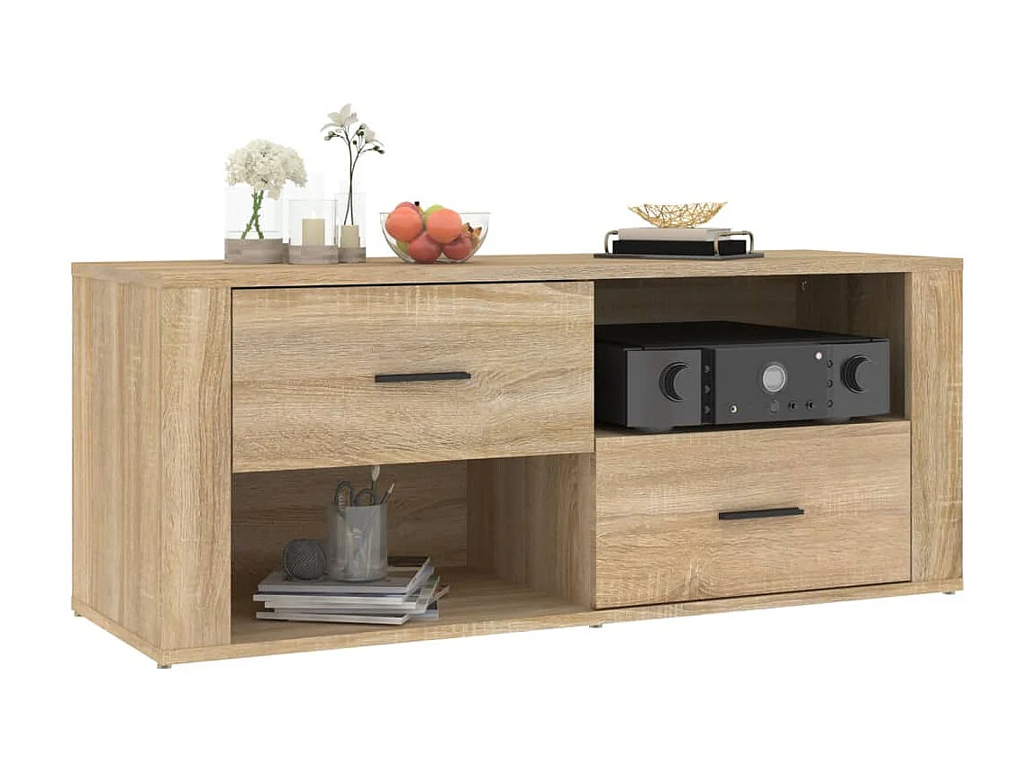 Meuble TV Chêne sonoma 100x35x40 cm Bois d'ingénierie BE22544
