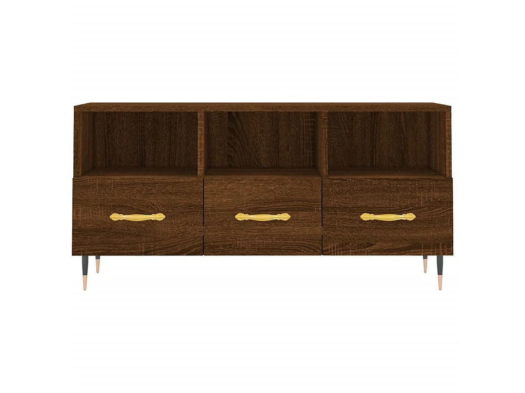 Tv-meubel 102x36x50 cm bewerkt hout bruin eikenkleur NL19082