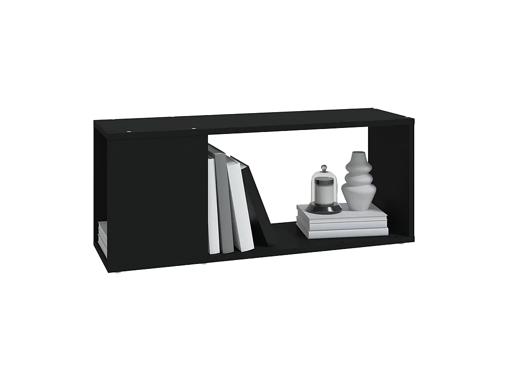 Meuble TV Noir 80x24x32 cm Aggloméré BE51878