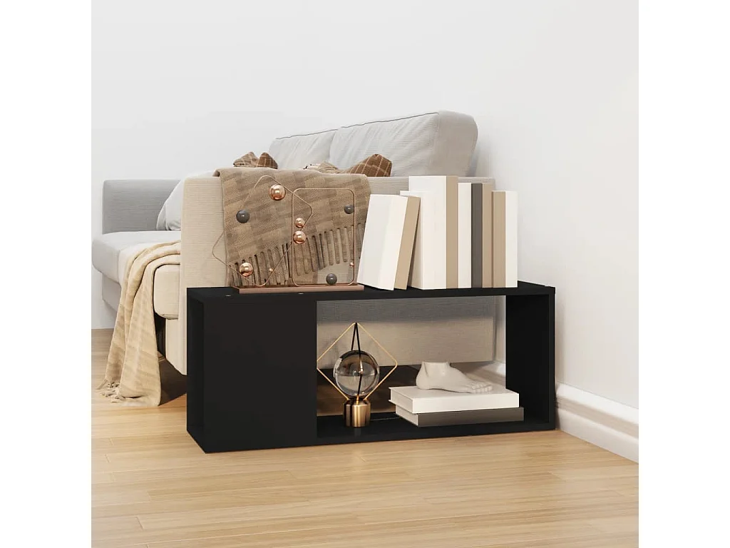 Meuble TV Noir 80x24x32 cm Aggloméré BE51878