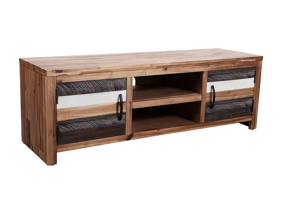 Meuble TV Bois massif d'acacia 120 x 35 x 40 cm BE48830
