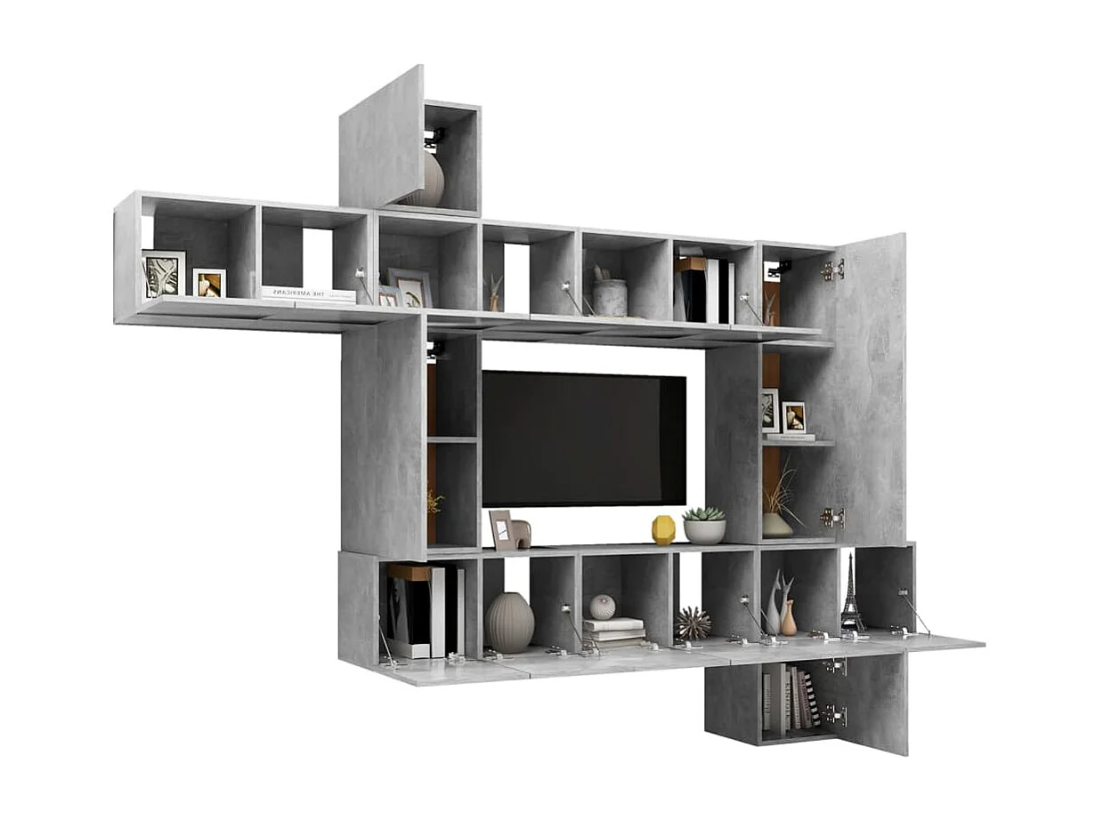 Meubles TV 10 pcs BEis béton Aggloméré BE72100