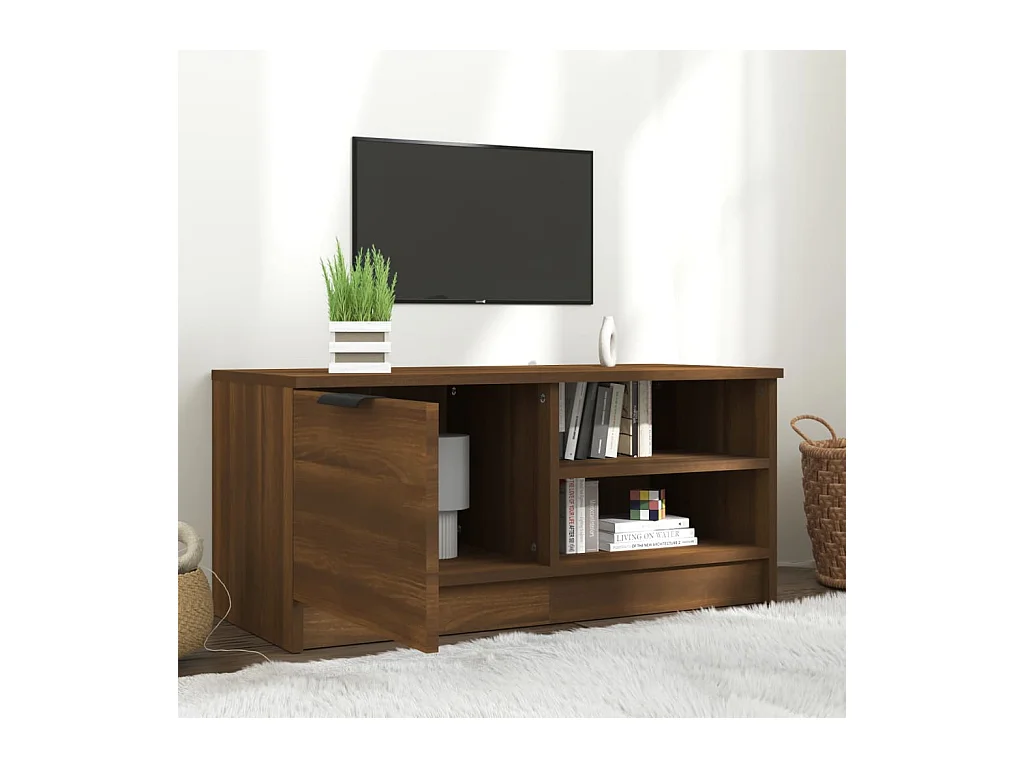 TV-Schrank,TV-Möbel Braun Ereiche 80x35x36,5 cm Holzwerkstoff -gkd851702
