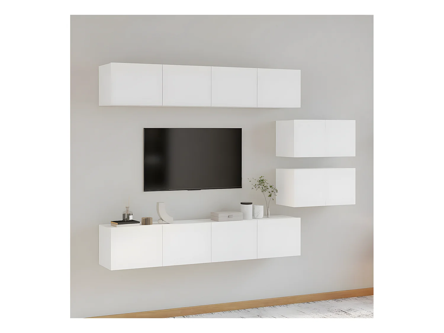 Meubles TV 6 pcs Blanc Bois d'ingénierie BE40275