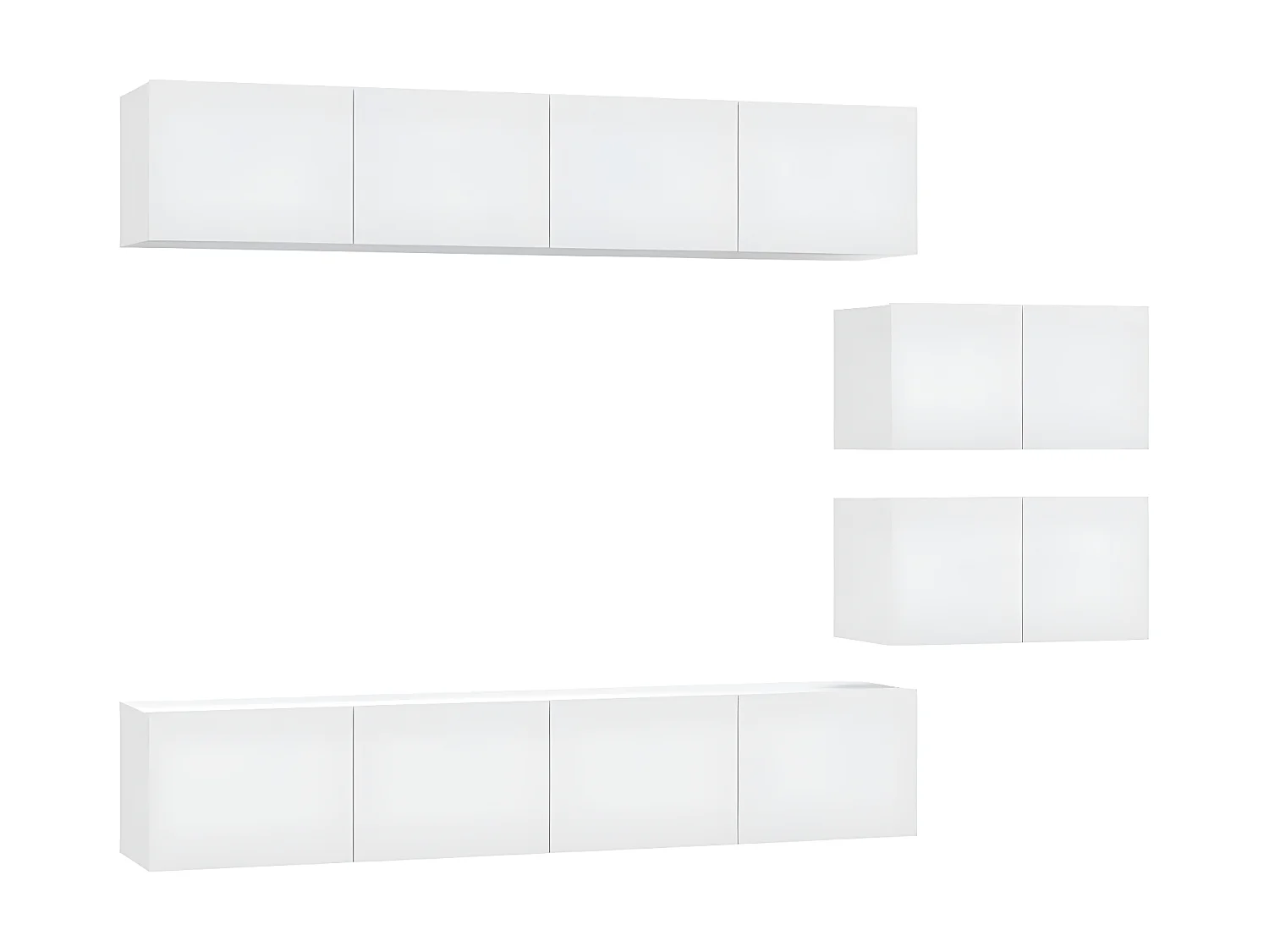 Conjunto móveis de TV 6 pcs madeira processada branco PT686215